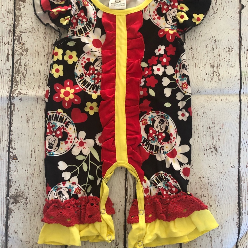 Minnie Mouse lace/ruffle romper